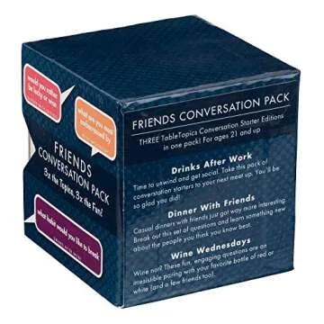 TableTopics Friends Conversation Pack - 120 Fun Question Cards for Game Night, Conversation Starters, Get to Know Your Friends Better, Start Fun New Conversations & Explore New Topics