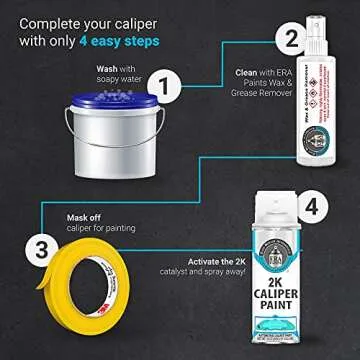 ERA Paints Blue Brake Caliper Paint With Omni-Curing Catalyst Technology - 2K Aerosol Glossy Finish High Temp Resistance And Extreme Durability Against Color Fade And Chemicals Like Brake Fluid