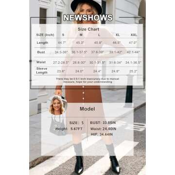 Newshows Womens Fall Sweater Dress 2024 Long Sleeve Oufits Trendy Bodycon Split V Neck Ribbed Knit Button Casual Midi Dresses(Caramel, L)