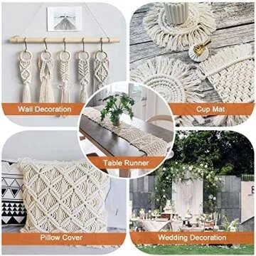 Feelmate 4mm x 328 Feet Cotton Rope Macrame Cord for Crafts Jewelry Making Home Decoration Gift Wrapping