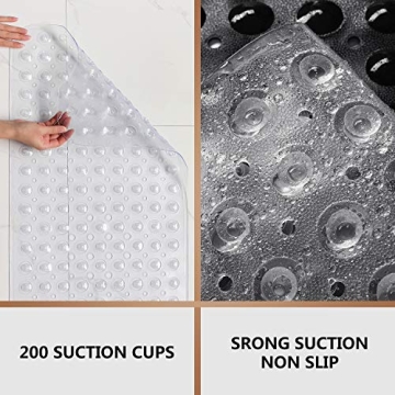 Eco-Friendly Non-Slip Baby Bath Mat with 200 Suction Cups