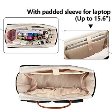 CURMIO Nurse Tote Bag, Portable Medical Bag with Padded Laptop Sleeve for Nursing Work, Home Visits,...