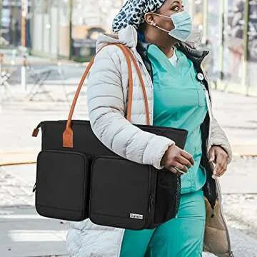 CURMIO Portable Nurse Tote Bag for Medical Professionals