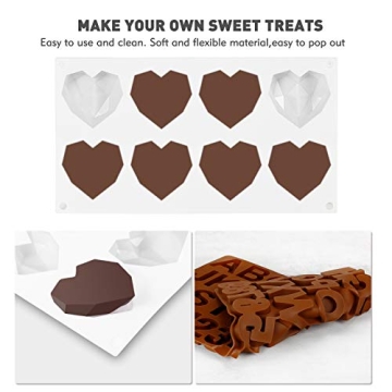 Heart Mold for Chocolate & Mousse - 8 Cavities Silicone Mold