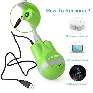 RISEPRO Portable Camping Shower, Outdoor Shower Head, Shower Pump, Rechargeable Battery, USB Charging Line, Pumps Water from Bucket, for Hiking, Pet Cleaning and Shower, Car Washing