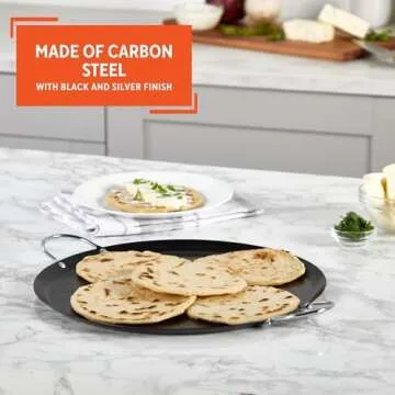 IMUSA 13.5in Carbon Steel Nonstick Comal for Versatile Cooking