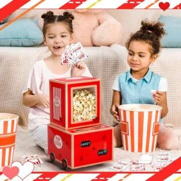 Motipuns Valentine Boxes Mailbox for Kids with 32 Valentines Greeting Cards DIY Valentine's Day Popcorn Card Box Kids Valentines Gift for Party Favor Set for Boys Girls Gift School Classroom Exchange