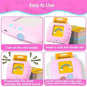 QuTZ ABC Learning Flash Cards for Toddlers 2-4 Bilingual Spanish English, Autism Toys, Speech Therapy Toys, Educational Talking 275 Sight Words Cards for Boys and Girls,