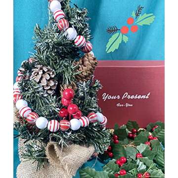 200 Pcs Vibrant Christmas Wooden Beads for DIY Crafts