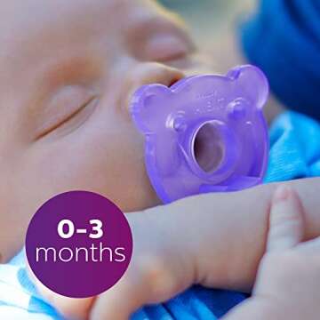 Philips AVENT Soothie Shapes Pacifier, 0-3 Months, Pink/Purple, 4 Pack, SCF194/42