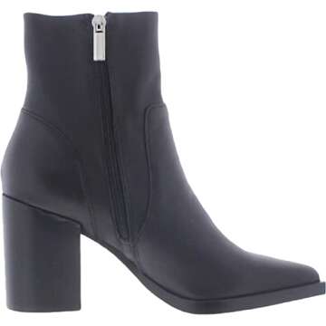 Steve Madden Women's Calabria Ankle Boot, Black Leather, 8
