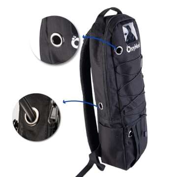 OxyMed Oxygen Tank Backpack - Portable Cylinder Holder Bag for Wheelchair & Walker - Adjustable Tank Carrying Accessories Bag for Shoulder, Rollator Walker, Travel – Fit M2, M4, M6, ML6, M7, M9, MD