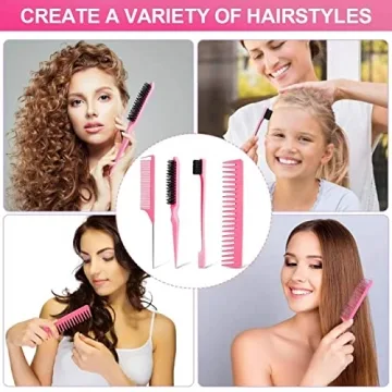 Anmieciu Hair Brush Set for All Hair Types in Pink