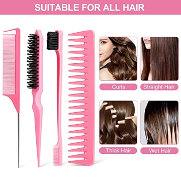Anmieciu Hair Brush Set for All Hair Types in Pink