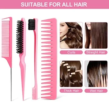 Anmieciu Hair Brush Set for All Hair Types in Pink