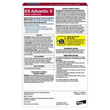 K9 Advantix II XL Dog Vet-Recommended Flea, Tick & Mosquito Treatment & Prevention | Dogs Over 55 lb...