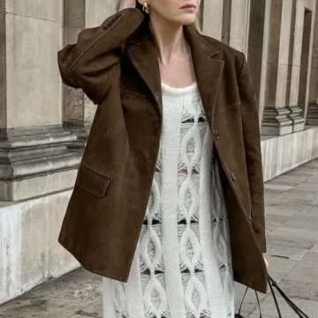 Women Old Money Aesthetics Suede Jackets for Fashion Lovers