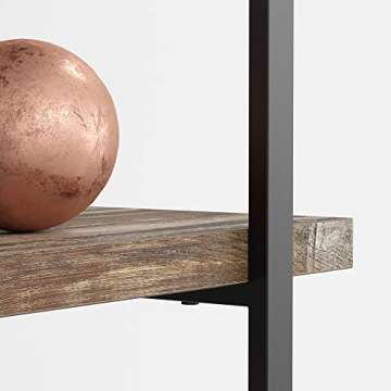 IRONCK Bookshelf, Double Wide 5-Tier Open Bookcase Vintage Industrial Large Shelves, Wood and Metal Etagere Bookshelves, for Home Decor Display, Office Furniture, 13D x 53.1W x 70H in