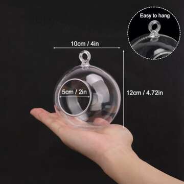 40 Pcs 4 Inch Hanging Acrylic Globes Orbs, Clear Ornaments Balls, Tealight Candle Holder for Wedding, Christmas, Party, Centerpiece Accessory and Home Decor by KUKLIPJIM.