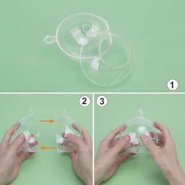 40 Pcs 4 Inch Hanging Acrylic Globes Orbs, Clear Ornaments Balls, Tealight Candle Holder for Wedding, Christmas, Party, Centerpiece Accessory and Home Decor by KUKLIPJIM.