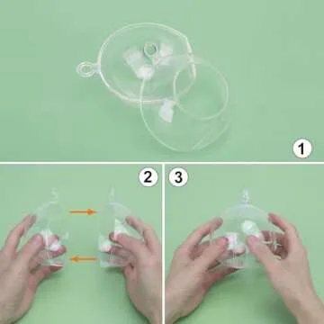 40 Pcs 4 Inch Hanging Acrylic Globes Orbs, Clear Ornaments Balls, Tealight Candle Holder for Wedding, Christmas, Party, Centerpiece Accessory and Home Decor by KUKLIPJIM.