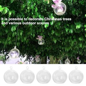 40 Pcs 4 Inch Hanging Acrylic Globes Orbs, Clear Ornaments Balls, Tealight Candle Holder for Wedding, Christmas, Party, Centerpiece Accessory and Home Decor by KUKLIPJIM.