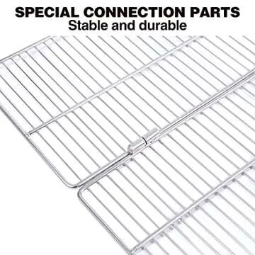 REDCAMP Folding Camping Grill Grate 304 Stainless Steel, Portable Camping Grate for Fire Cooking BBQ with Carrying Bag