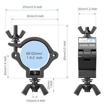 2-PACK Stage Truss Lighting Clamps,TUV Rheinland Certified,2" Truss O-Clamp for Stage DJ Par Light,M...