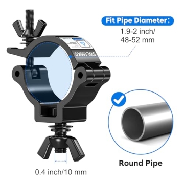 2-PACK Stage Truss Lighting Clamps,TUV Rheinland Certified,2" Truss O-Clamp for Stage DJ Par Light,Max Load 220lbs