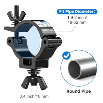 2-PACK Stage Truss Lighting Clamps,TUV Rheinland Certified,2" Truss O-Clamp for Stage DJ Par Light,Max Load 220lbs