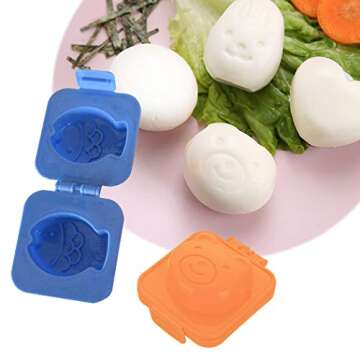 SQdeal HG6 Cartoon Cute Boil Egg Sushi Rice Decorating Mold, Rice Ball Mold Mould (Pack of 8)