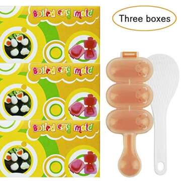 SQdeal HG6 Cartoon Cute Boil Egg Sushi Rice Decorating Mold, Rice Ball Mold Mould (Pack of 8)