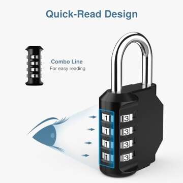 Puroma 2 Pack Combination Lock 4 Digit Locker Lock Outdoor Waterproof Padlock for School Gym Locker, Sports Locker, Fence, Toolbox, Gate, Case, Hasp Storage (Silver & Black)