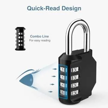 Puroma 2 Pack Combination Lock 4 Digit Locker Lock Outdoor Waterproof Padlock for School Gym Locker, Sports Locker, Fence, Toolbox, Gate, Case, Hasp Storage (Silver & Black)