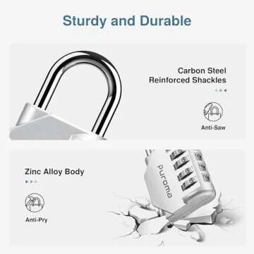 Puroma 2 Pack Combination Lock 4 Digit Locker Lock Outdoor Waterproof Padlock for School Gym Locker, Sports Locker, Fence, Toolbox, Gate, Case, Hasp Storage (Silver & Black)