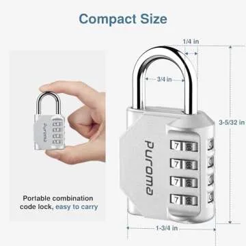 Puroma 2 Pack Combination Lock 4 Digit Locker Lock Outdoor Waterproof Padlock for School Gym Locker, Sports Locker, Fence, Toolbox, Gate, Case, Hasp Storage (Silver & Black)