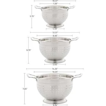 OVENTE Stainless Steel Colander Set for Every Kitchen