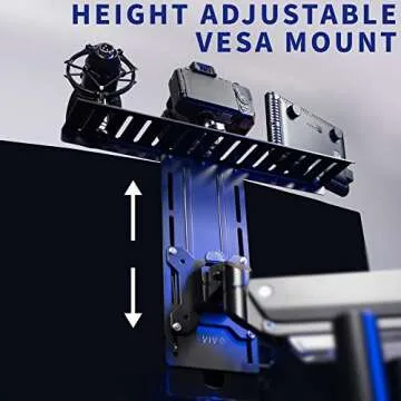 VIVO 16 inch Above/Behind VESA Monitor Livestream Device Shelf Mount, Holds Cameras, Webcams, Microphones, Lighting, and More, Fits VESA 100mm, Black, MOUNT-LS16A