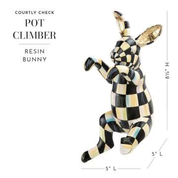 MACKENZIE-CHILDS Pot Climber, Decorative Flowerpot Hanger, Indoor and Outdoor Planter Hanging Decor, Funny Bunny