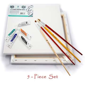 DAVELIOU Stretched Canvas 11x14” - Blank Framed Canvas for Painting – Pack of 5 - Triple Primed Art Canvas for Kids Adults Students and Professionals