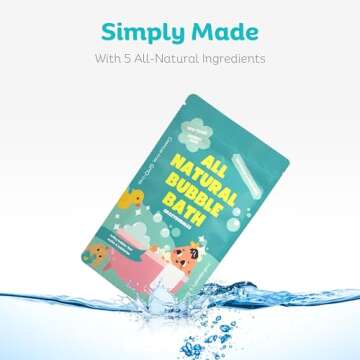 CrazyBubbles All Natural Bubble Bath for Kids & Baby, Hypoallergenic Bubble Bath Kids with Sensitive Skin, Gentle Eczema Safe Baby Essentials, Unscented Powder Mix with Colloidal Oats, Up to 30 Baths