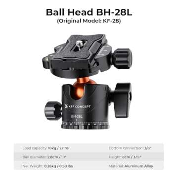 K&F Concept 62 inch DSLR Camera Tripod with Monopod + Aluminum Alloy Quick Release Plate for Camera and Cellphone Tripods K254A1+BH-28L 2-in-1 Quick Release Plate Kits (SA254M1)