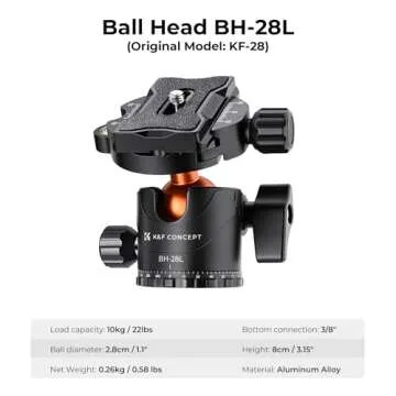 K&F Concept 62 inch DSLR Camera Tripod with Monopod + Aluminum Alloy Quick Release Plate for Camera and Cellphone Tripods K254A1+BH-28L 2-in-1 Quick Release Plate Kits (SA254M1)