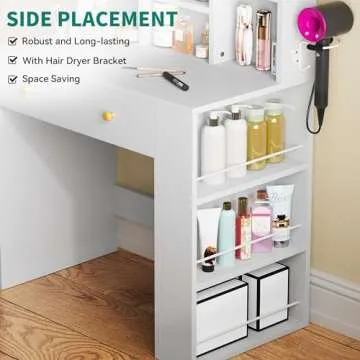 YITAHOME Makeup Vanity Desk with Adjustable Lights and Storage