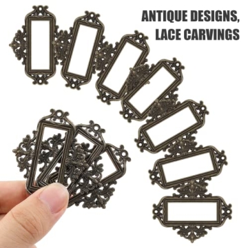 Zorveiio Antique Bronze Label Holders Set of 24