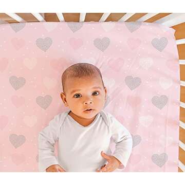 The Peanutshell 2-Pack Fitted Crib Sheet Set - Super Soft & Breathable Baby Girl Crib Sheets, Nurser...