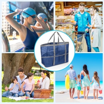 SRISE Large Mesh Beach Bag - Perfect for Family Adventures