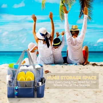 SRISE Large Mesh Beach Bag - Perfect for Family Adventures