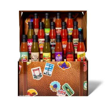 Thoughtfully Gourmet World Traveler Hot Sauce Gift Set – 15 Unique Flavors