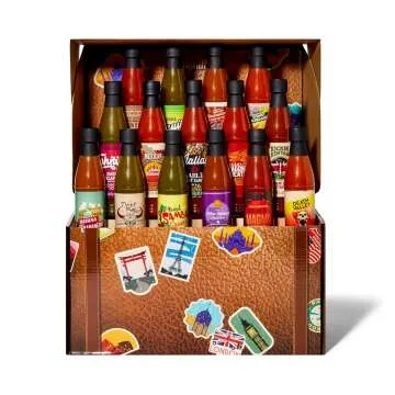 Thoughtfully Gourmet World Traveler Hot Sauce Gift Set – 15 Unique Flavors